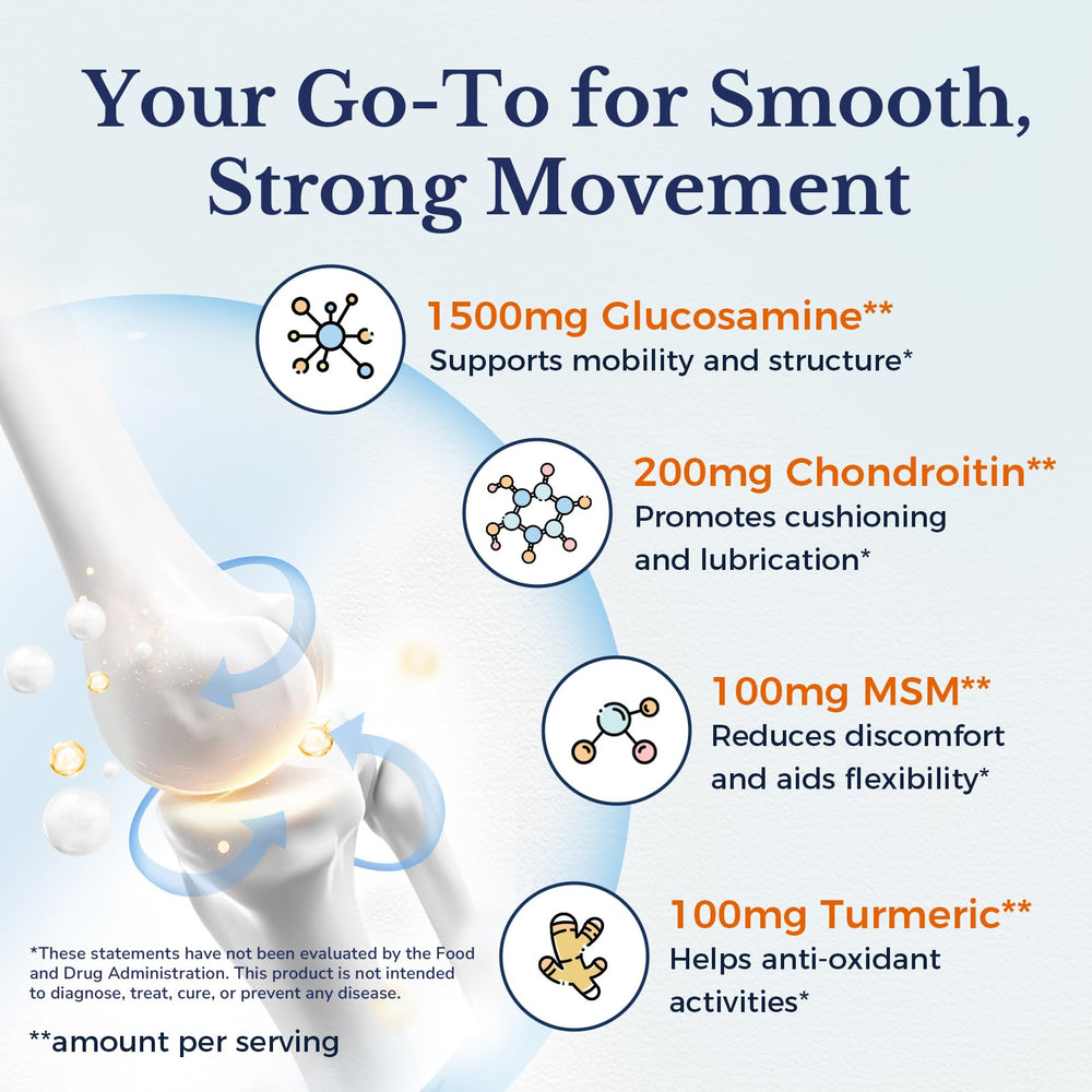 Vitalitown Glucosamine Chondroitin MSM bottle label emphasizes shellfish-free formula.