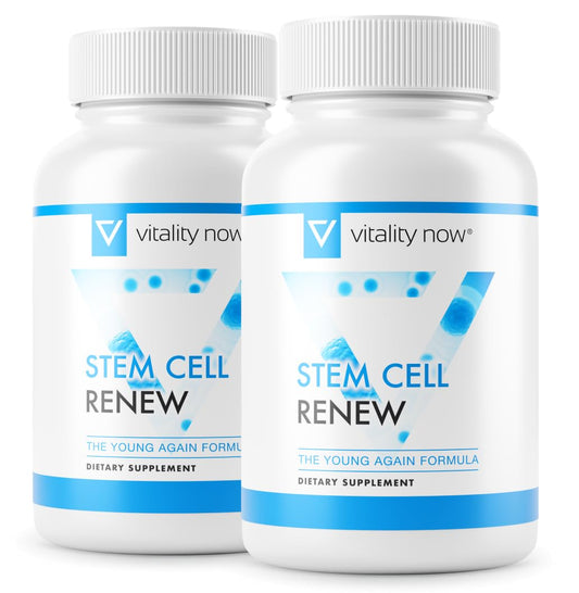 Vitality Now Stem Cell Renew bottle front for daily vitality support