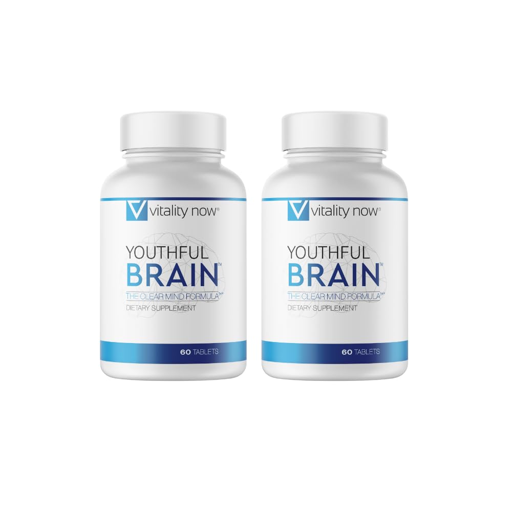 Vitality Now Youthful Brain bottle front shows branding and brain health focus