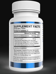 Vitality Now Youthful Brain bottle side view with easy-swallow capsules.