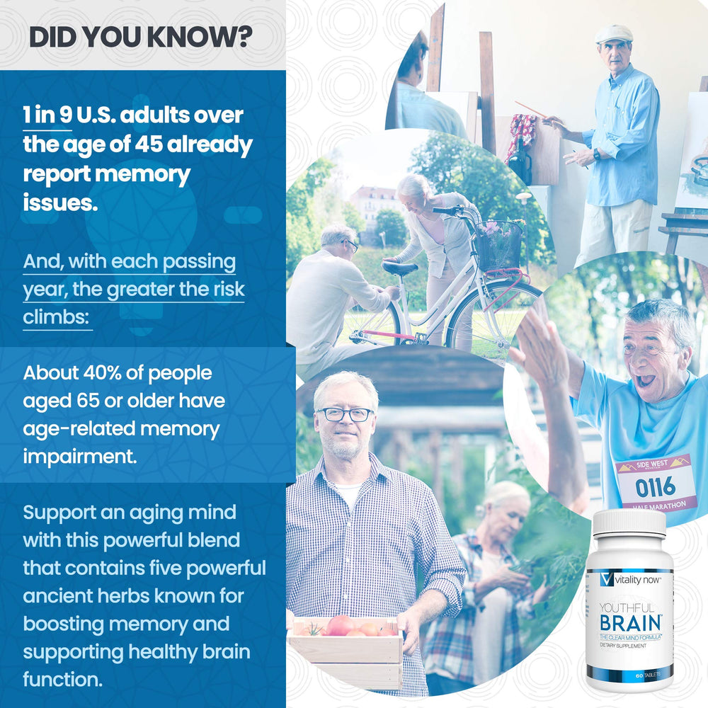Vitality Now Youthful Brain bottle cap close-up signals quality control