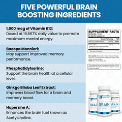 Vitality Now Youthful Brain nutrition facts label communicates dosage and quality