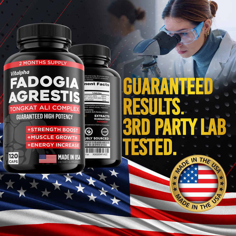VITALPHA GMP-certified facility seal signals purity and high-quality production.