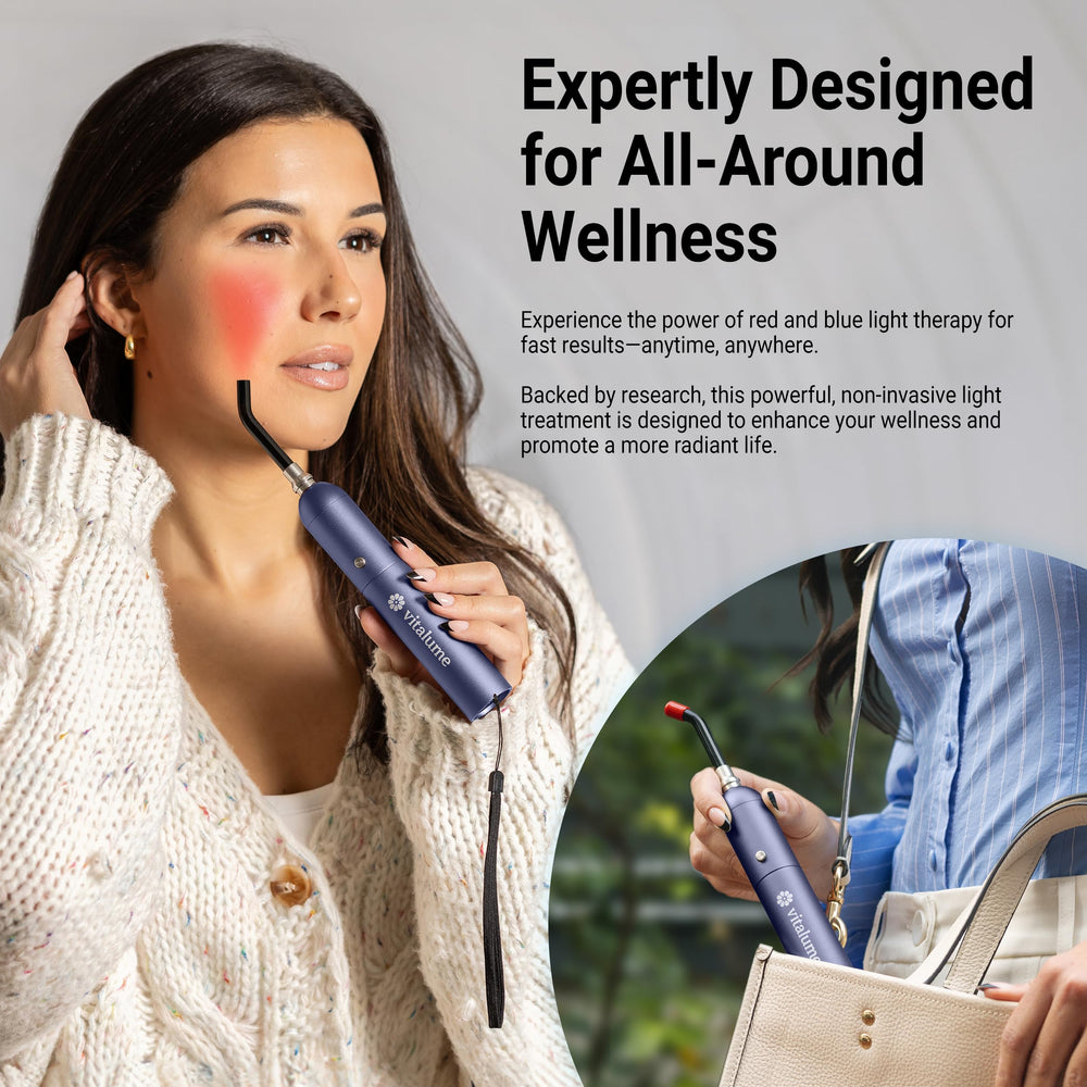 Vitalume compact device pictured for pocket or bag carry.