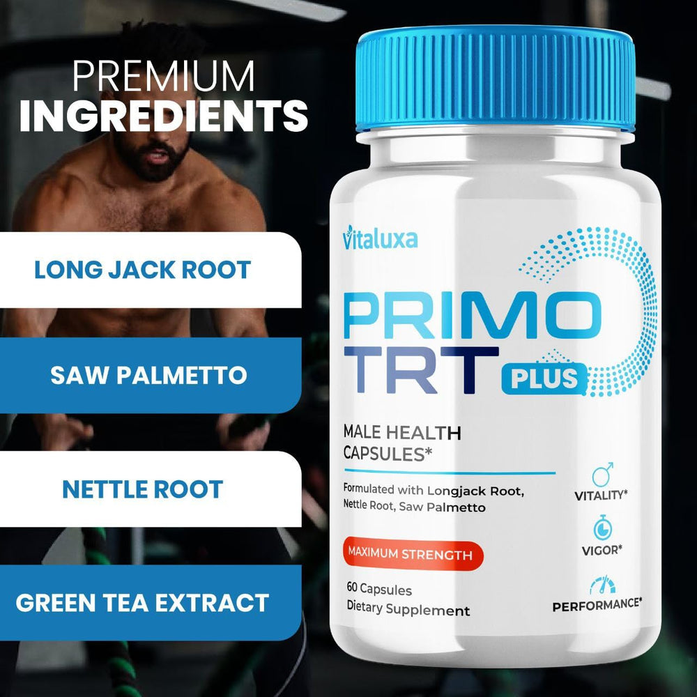 Vitaluxa PrimoTRT packaging box highlighting value in a 2-pack set