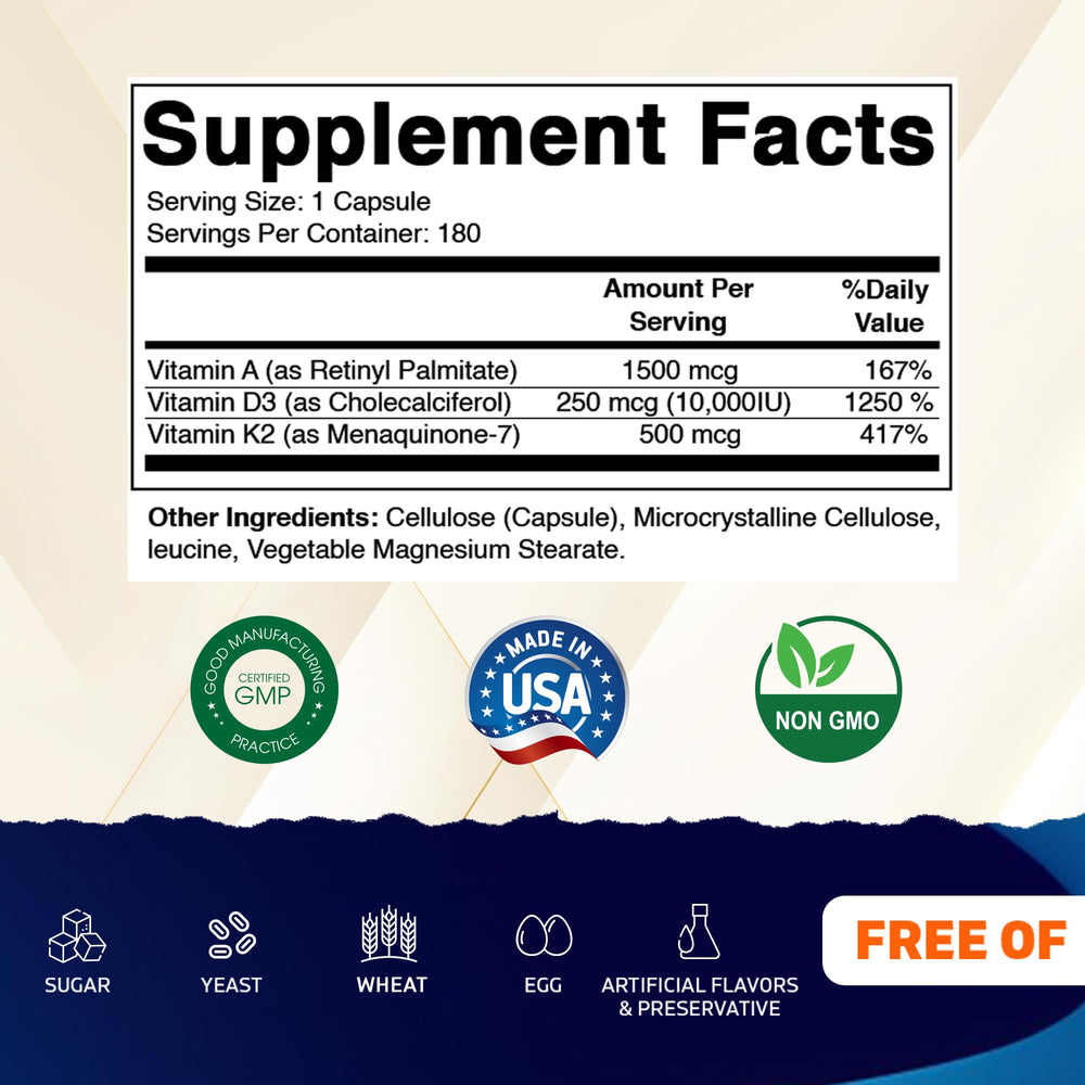 Vitamatic ADK capsules in a glass bottle for vegan, non-GMO daily supplementation
