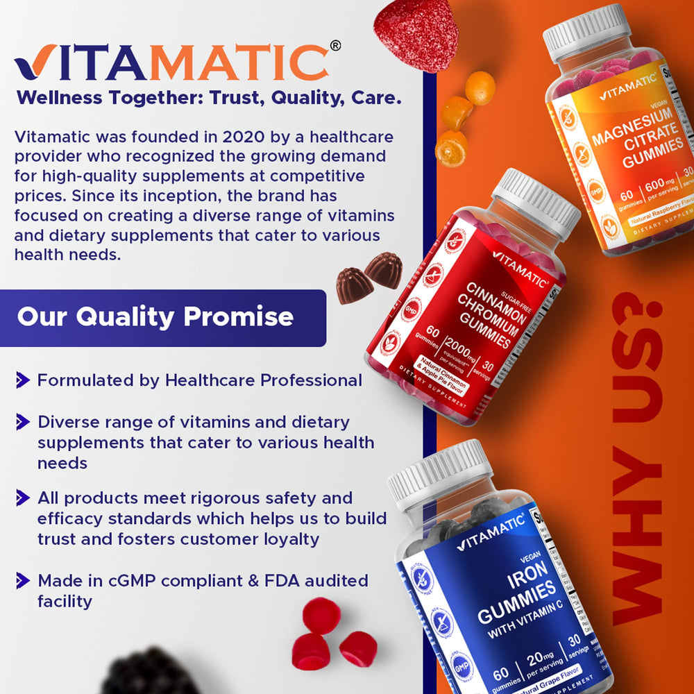Vitamatic Biotin Gummies support nail strength and resilience
