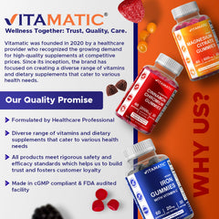 Vitamatic Biotin Gummies support nail strength and resilience
