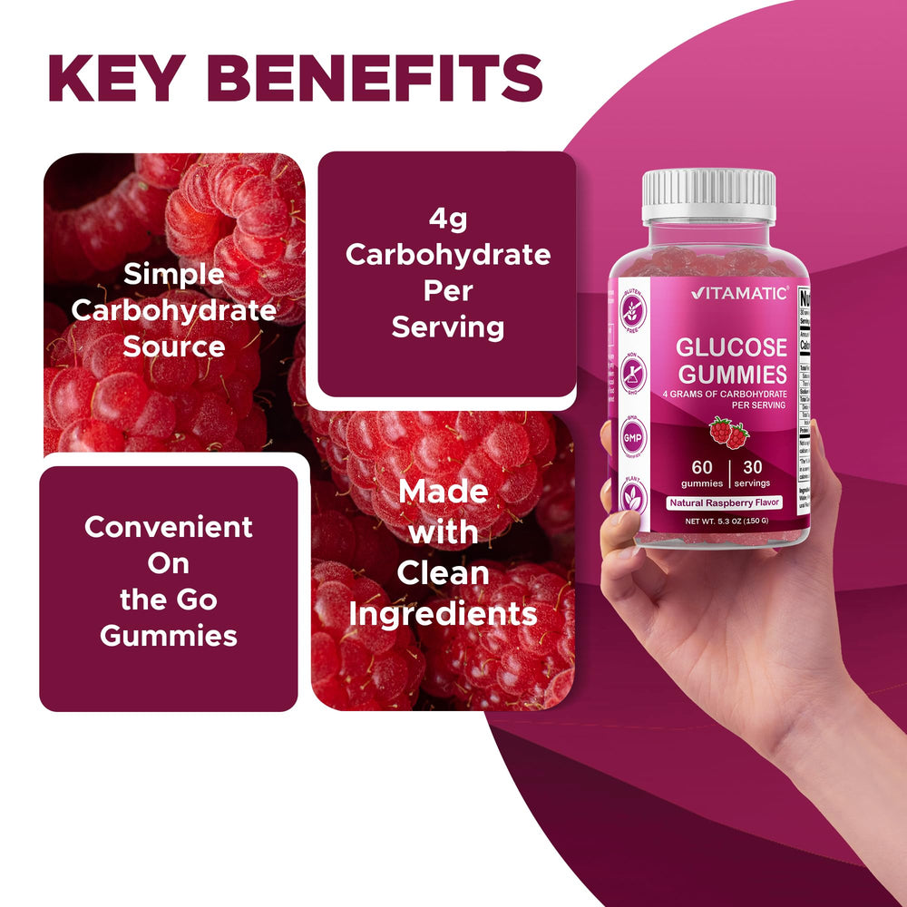 Ingredient panel shows allergen free claims and natural raspberry flavor