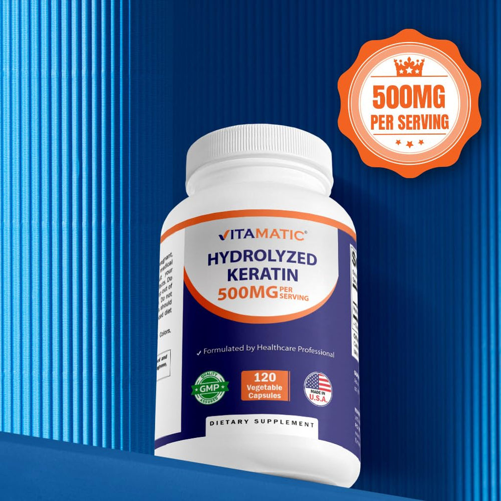Made in USA GMP badge on Vitamatic bottle