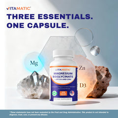 Vitamatic Magnesium bottle featuring black pepper icon for enhanced absorption.