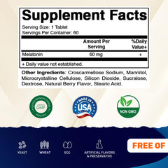 Vitamatic Melatonin 60 mg tablet halves show easy dosing options