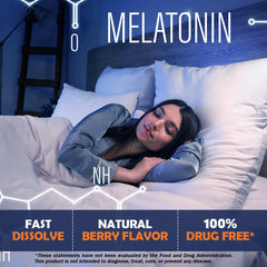 Vitamatic Melatonin berry flavor label close-up