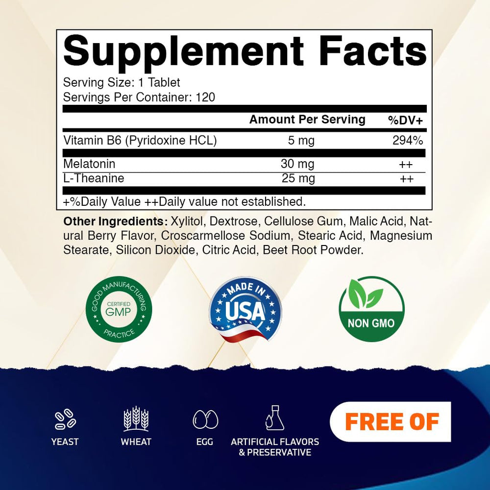 Vitamatic Melatonin fast-dissolve tablets dissolving in water