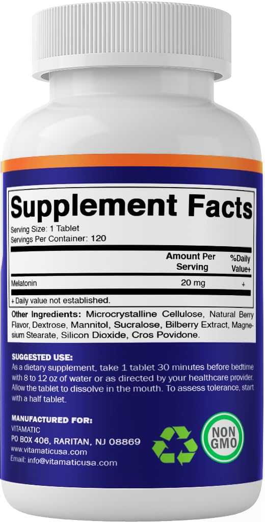 Vitamatic Melatonin six-bottles pack on display
