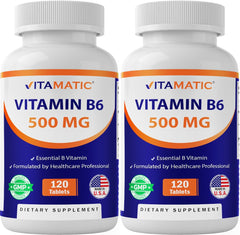Vitamatic Vitamin B6 bottle front view showing product identity and design