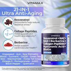 Vitamax grapeseed extract detail showing polyphenols for hair and nails