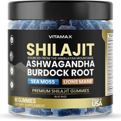 Vitamax Shilajit Gummies bottle front for convenient daily energy support