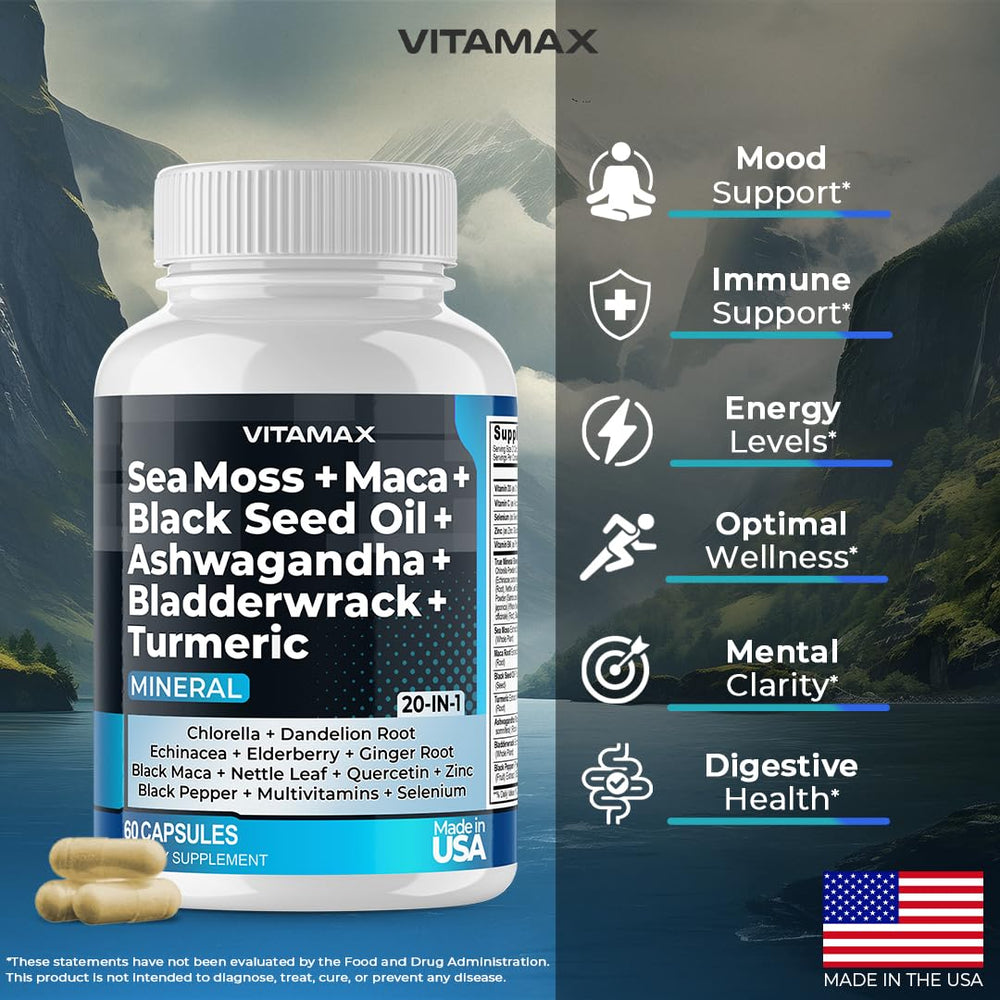Vitamax Turmeric Curcumin capsules bottle highlights antioxidant-friendly wellness option.