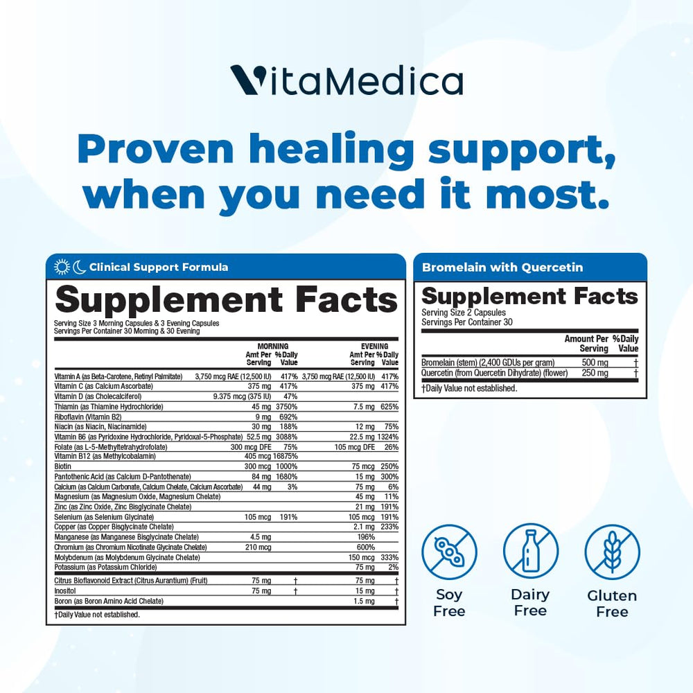 VitaMedica antioxidants and bioflavonoids label close-up highlighting formula protection.