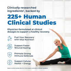 VitaMedica Clinical Support Formula bottle side view highlighting convenient daily immunity support