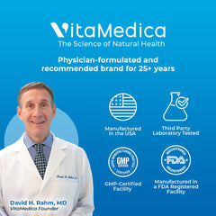 VitaMedica morning-evening regimen pack conveys daily routine concept.