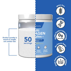 Unflavored Vitamin Bounty collagen powder blending into coffee