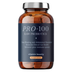 Vitamin Bounty Pro-100 bottle front for gut health.