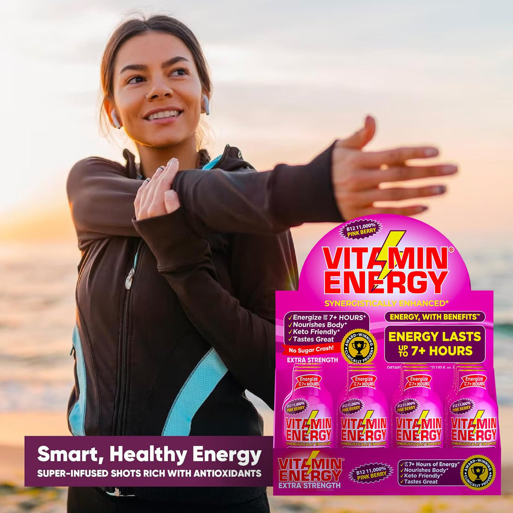 Vitamin Energy B12 Pink Berry keto-friendly energy shot.
