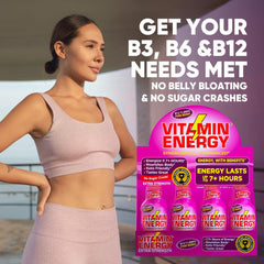 Vitamin Energy compact shot size ideal for pockets and bags.