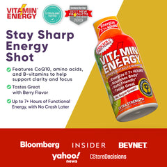 Vitamin Energy Focus+ ingredients panel featuring CoQ10 and amino acids