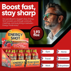 Vitamin Energy Fruit Punch energy shot label highlights caffeine and vitamins