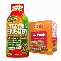 Vitamin Energy Immune+ front bottle shows zero sugar and gluten-free formulation.