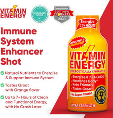 Vitamin Energy Immune+ on-the-go shot inside a gym bag for durable energy