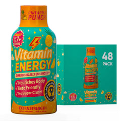 Vitamin Energy Immune+ Pineapple Punch shot front view for quick daily energy