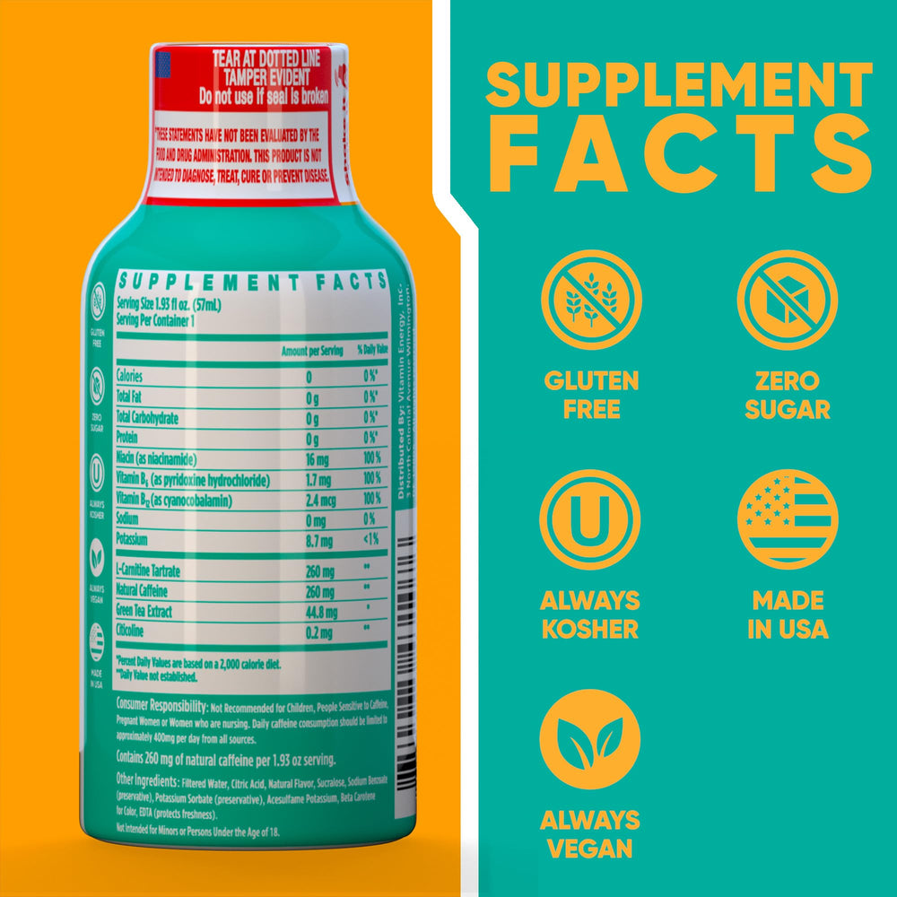Vitamin Energy Immune+ Pineapple Punch shot side view for on-the-go energy