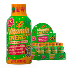 Vitamin Energy Immune+ Watermelon Burst bottle on a clean surface for a quick energy boost