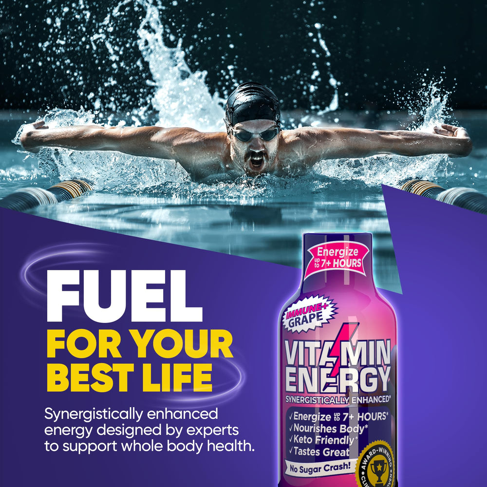 Vitamin Energy ImmunePlus gluten-free label highlights lifestyle compatibility.