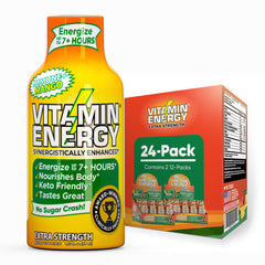 Vitamin Energy Immune+ Mango bottle for focused energy on the go.