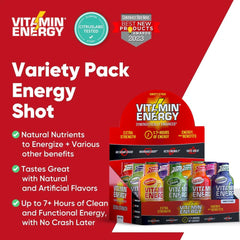 Vitamin Energy ingredients label lists caffeine and B vitamins for energy support.