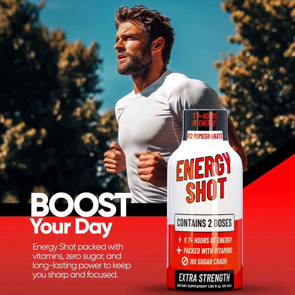 Vitamin Energy shot being poured into a glass for a quick energy lift