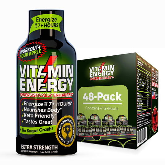 Vitamin Energy Workout+ Sour Apple bottle for on-the-go energy