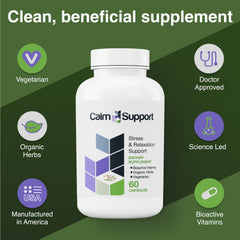 Vitamin Support CalmSupport bottle highlights Ginger for soothing digestion and comfort.