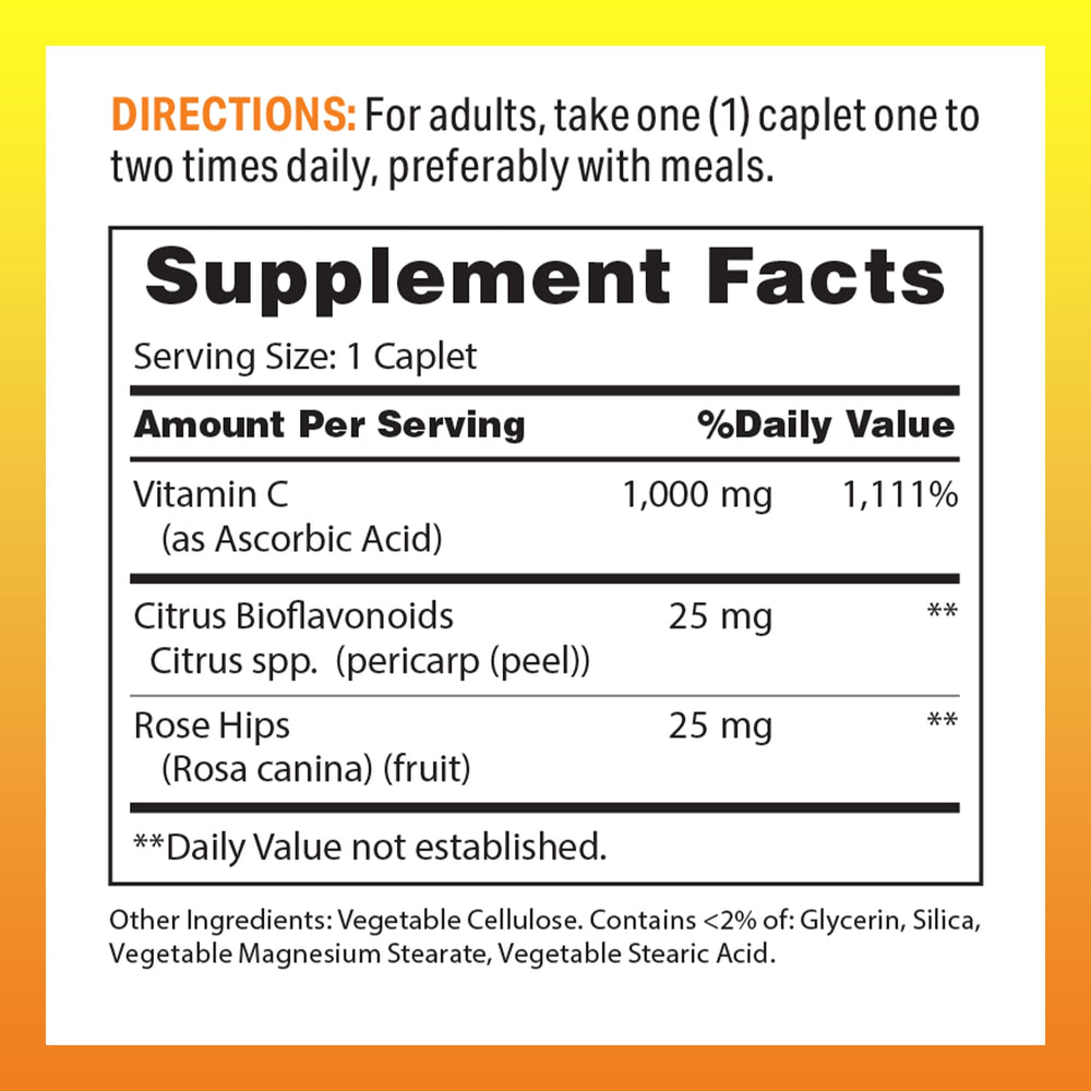 Vitamin World Vitamin C 1000 mg Timed Release bottle with bioflavonoids and wild rose hips for immune support