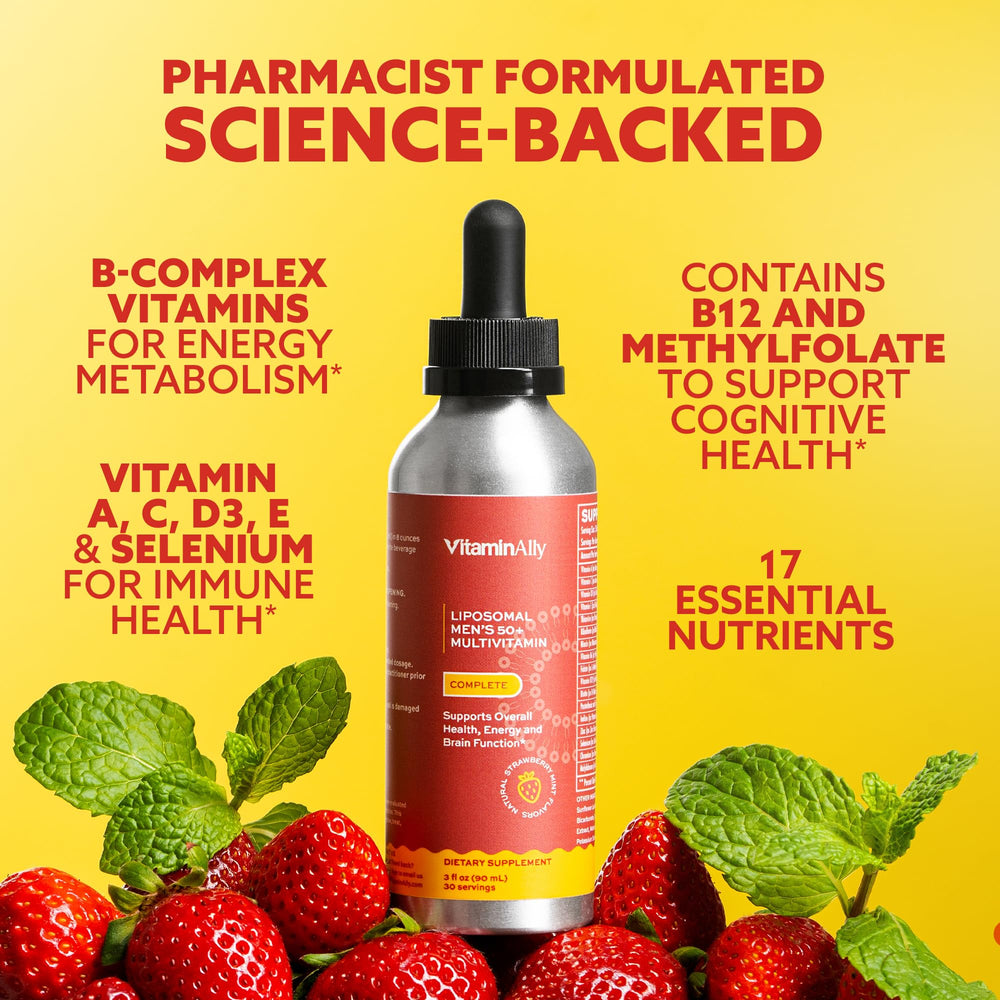 Vitaminally liposomal men 50+ packaging on store shelves