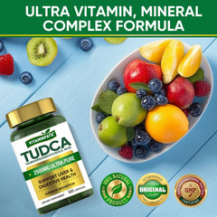 VITAMINFATE TudCA bottle with packaging communicating clean, filler-free formula.