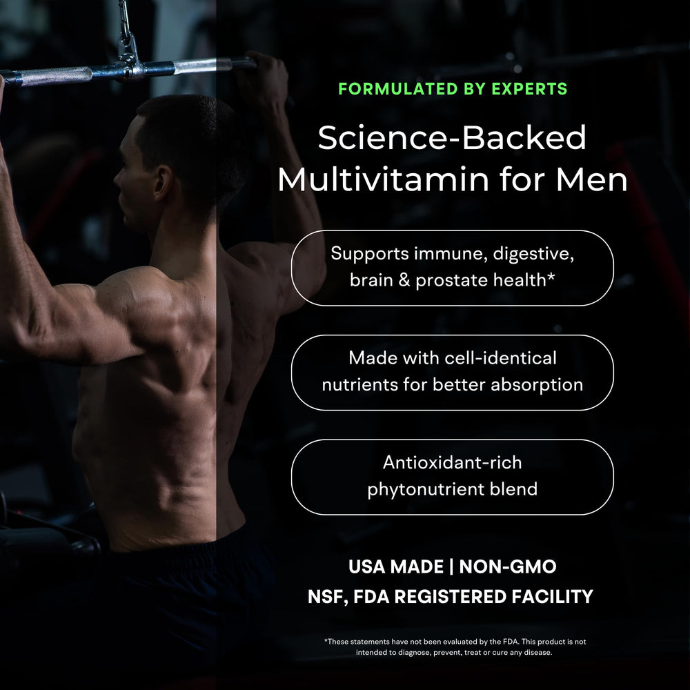 VitaminIQ ingredient blend with kale, spinach, and berries highlights plant-based nutrition.
