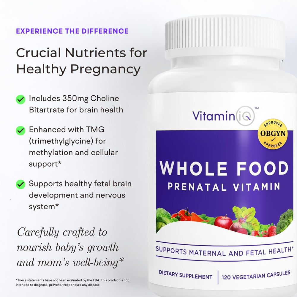 VitaminIQ label close-up emphasizing natural, plant-based ingredients