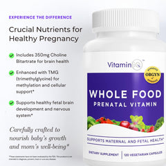 VitaminIQ label close-up emphasizing natural, plant-based ingredients
