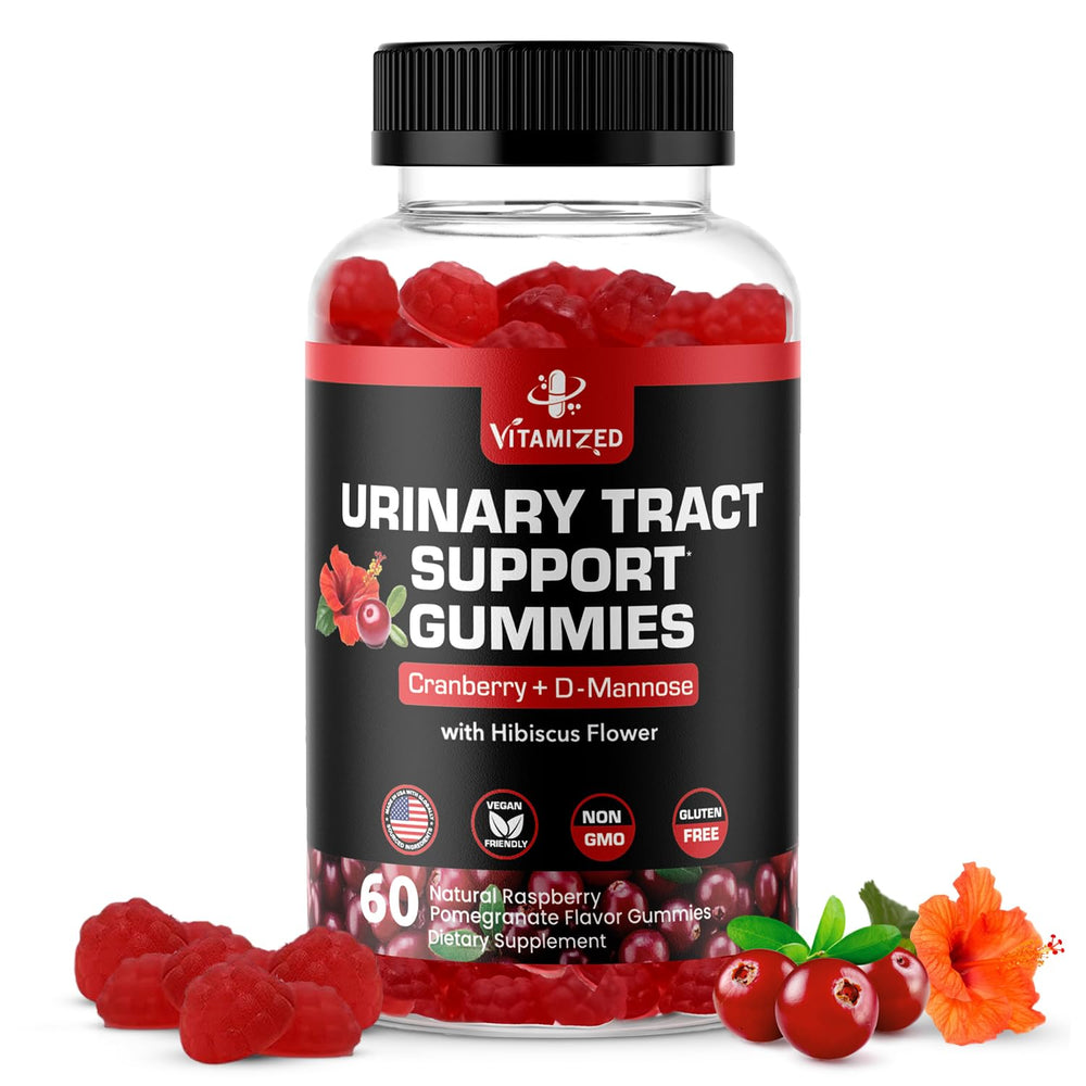 VITAMIZED Cranberry Gummies bottle front for easy daily urinary support